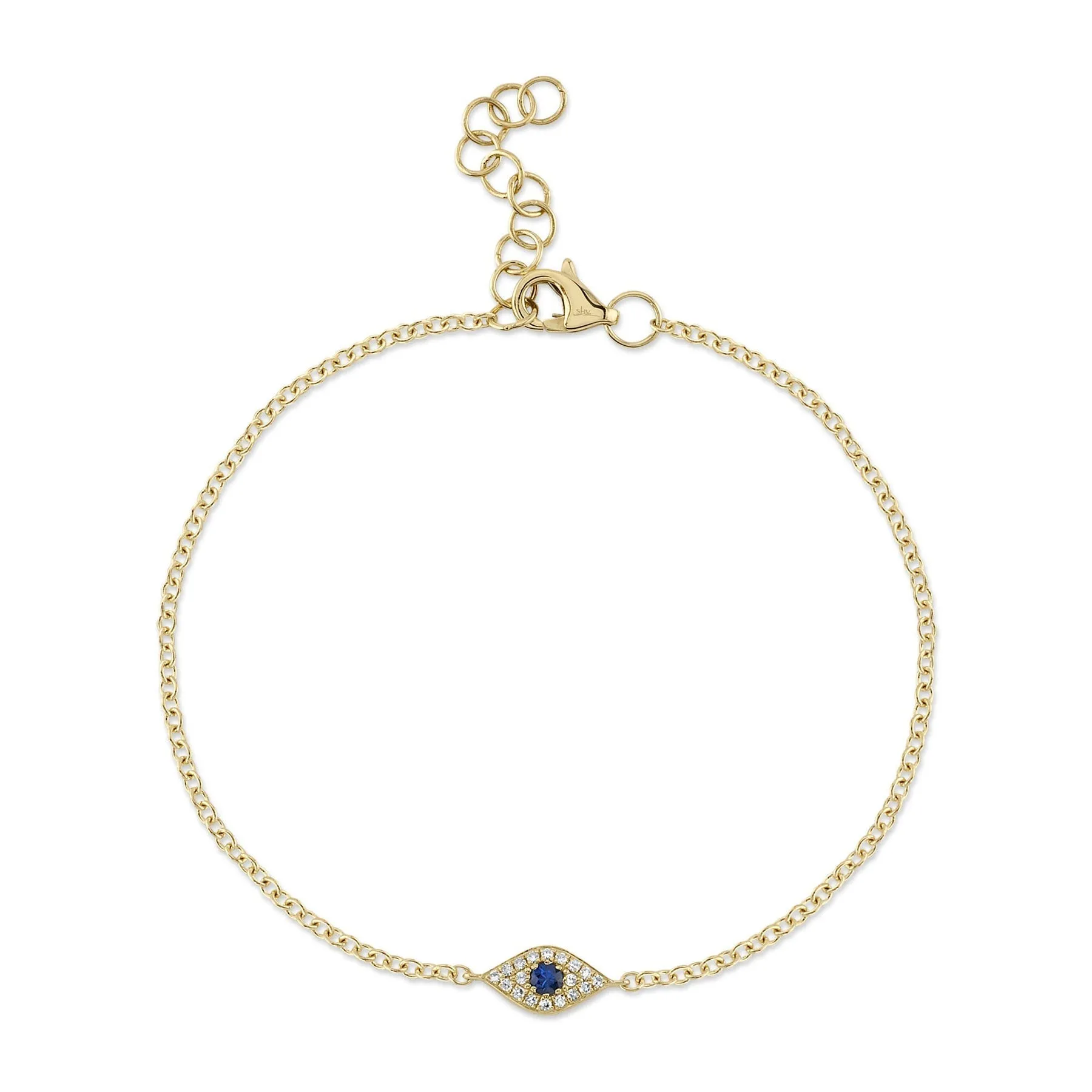 0.04CT DIAMOND & 0.06CT BLUE SAPPHIRE EYE BRACELET SC55008515