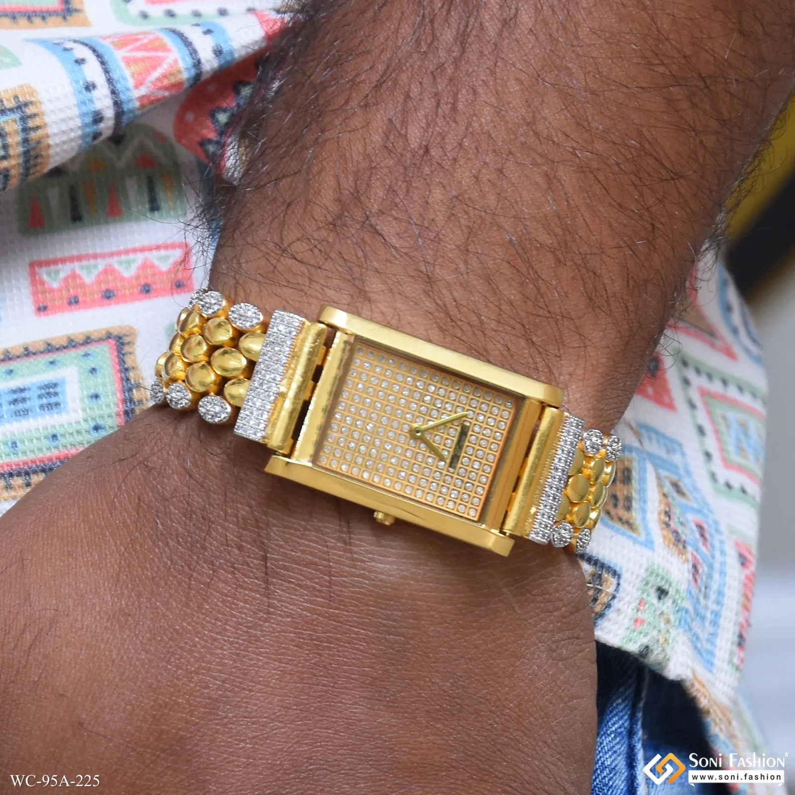 1 Gram Gold Plated Awesome Design Watch for Men - Style A225