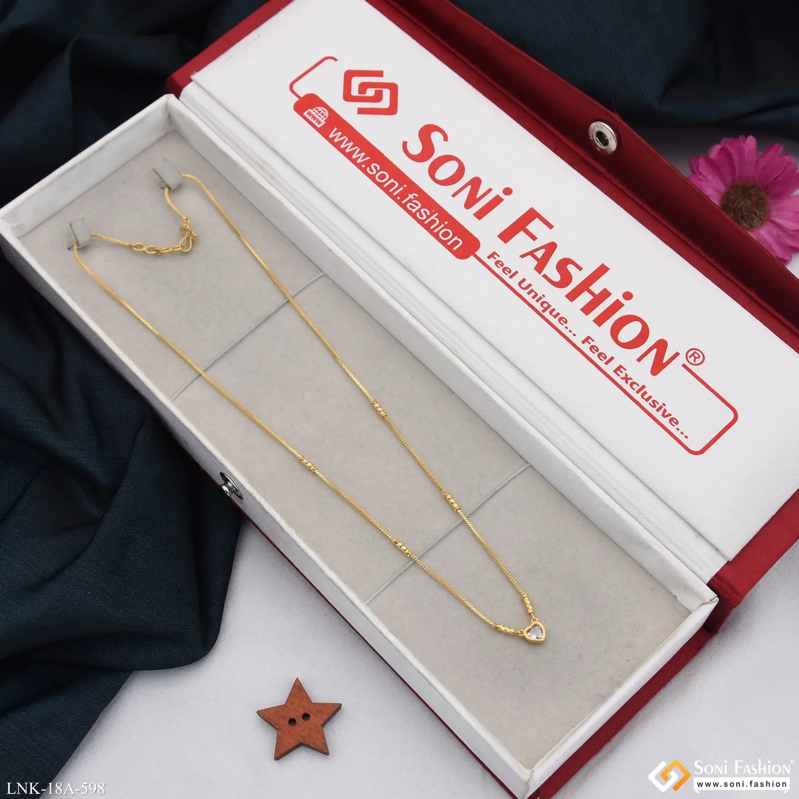 1 Gram Gold Plated Beautiful Design Necklace for Ladies - Style A598