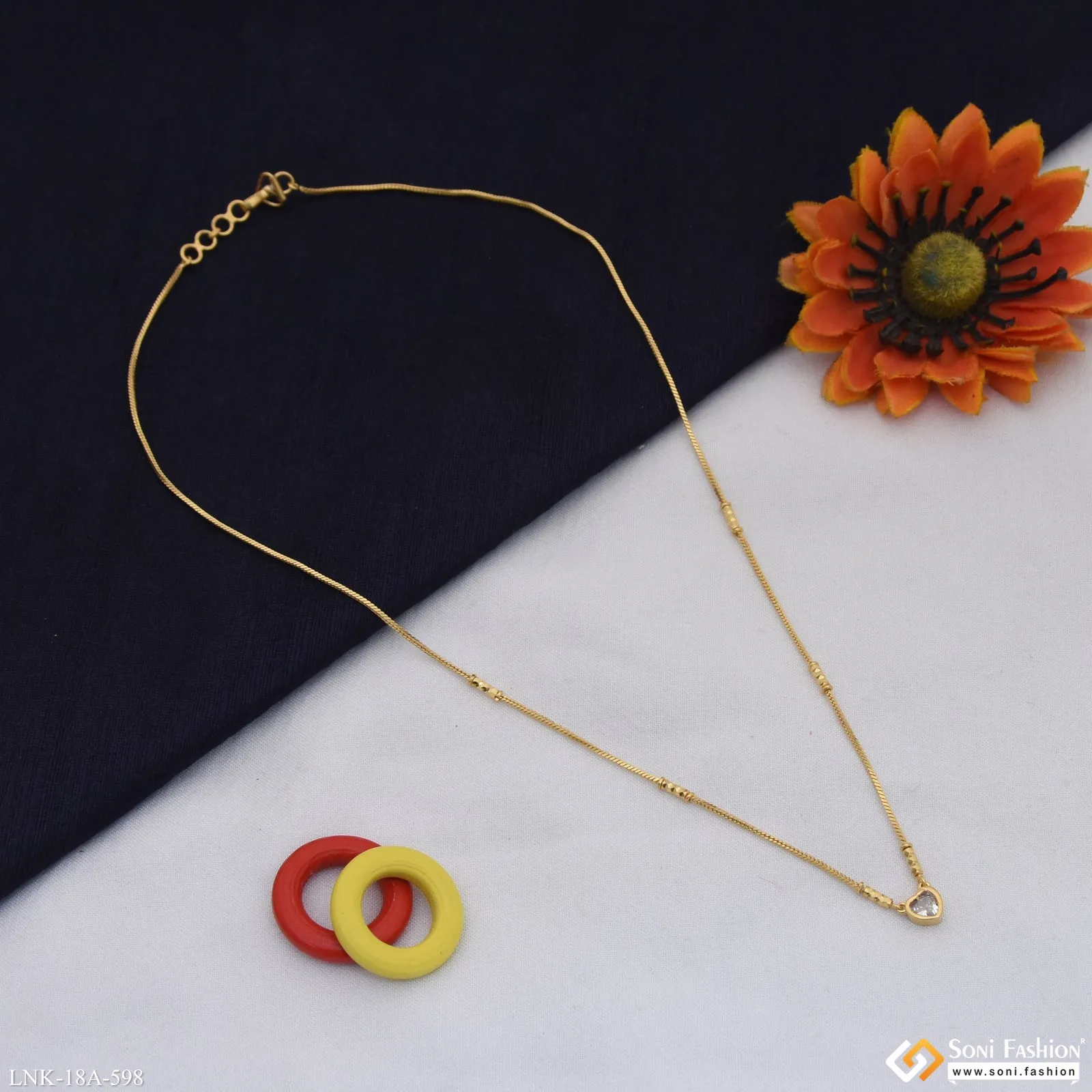 1 Gram Gold Plated Beautiful Design Necklace for Ladies - Style A598