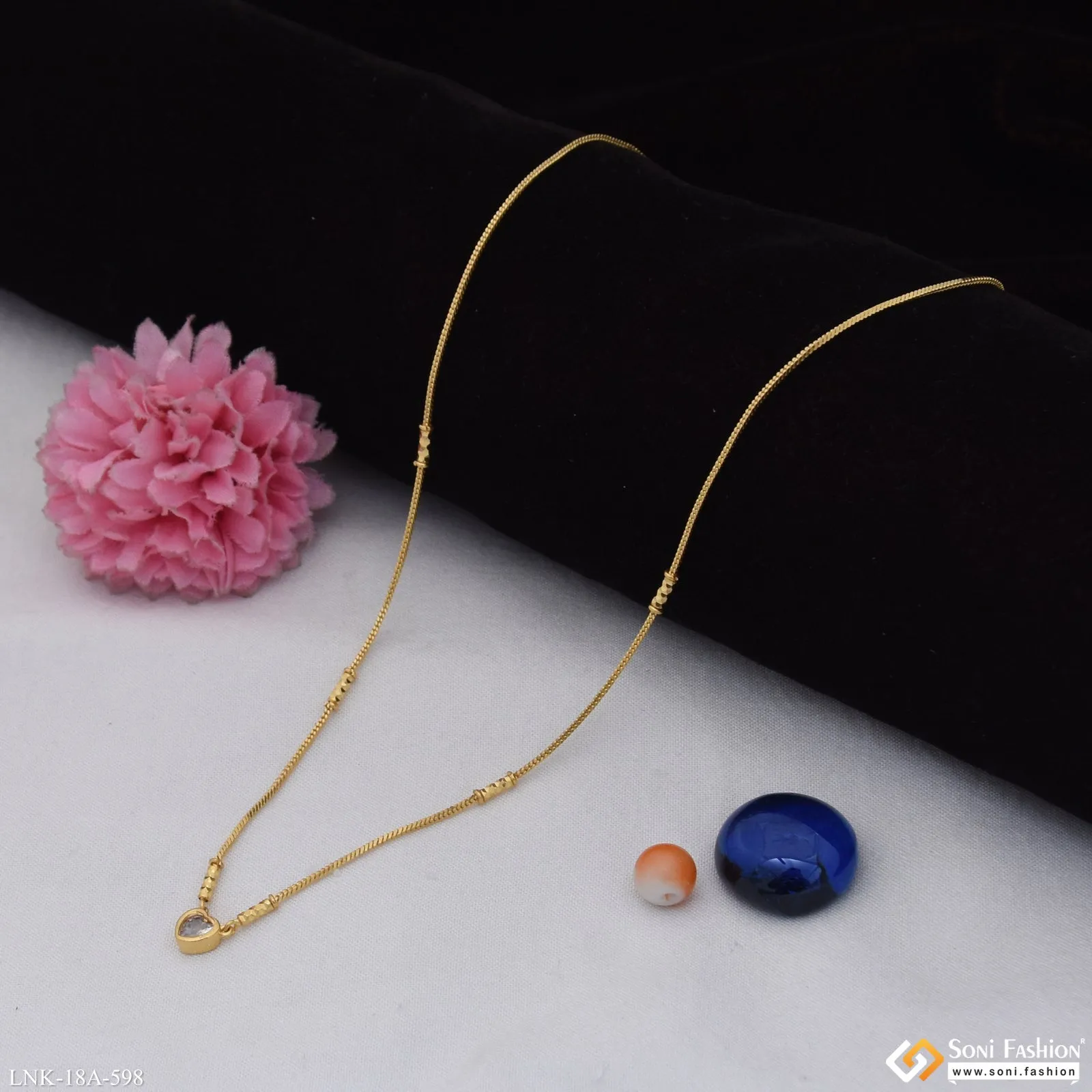 1 Gram Gold Plated Beautiful Design Necklace for Ladies - Style A598