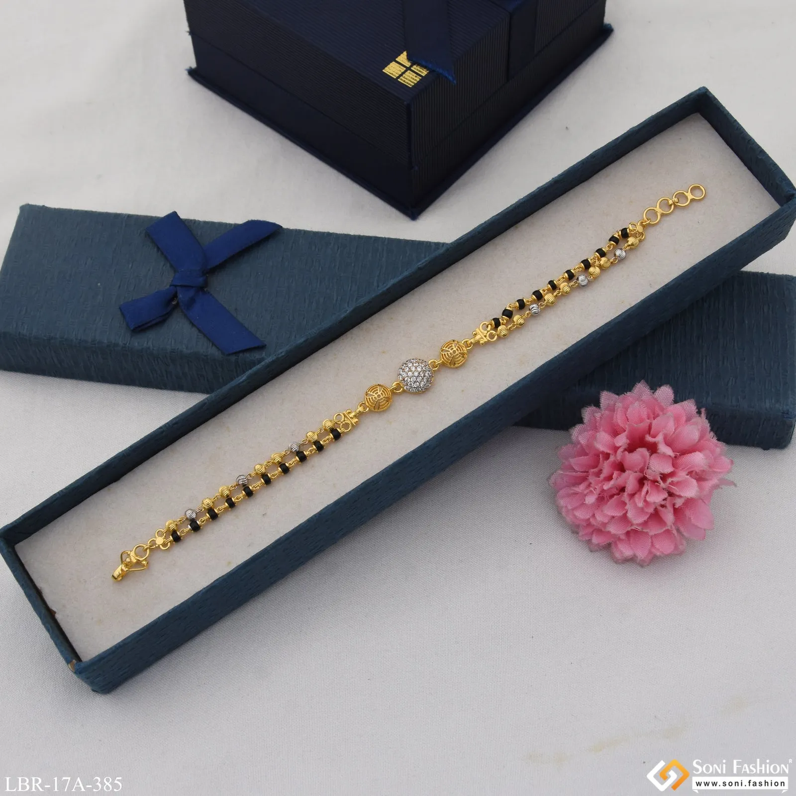 1 Gram Gold Plated Best Quality Mangalsutra Bracelet for Women - Style A385