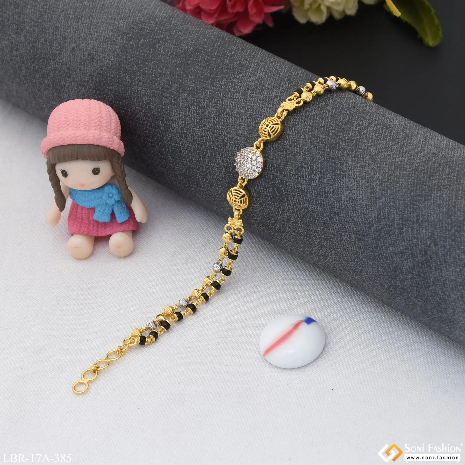 1 Gram Gold Plated Best Quality Mangalsutra Bracelet for Women - Style A385
