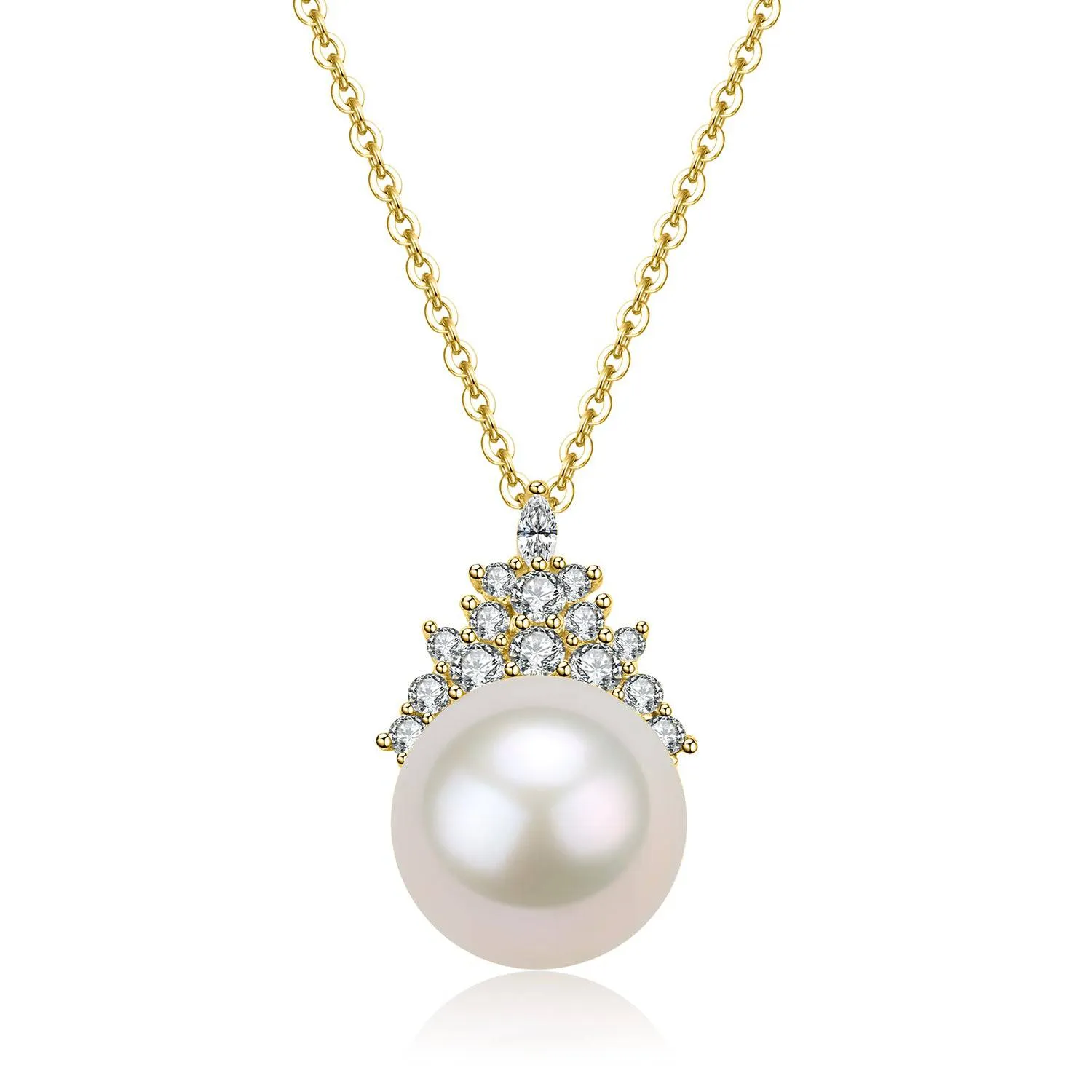 10-11mm Freshwater Pearl & Queen Pendant Necklace