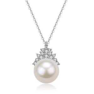10-11mm Freshwater Pearl & Queen Pendant Necklace