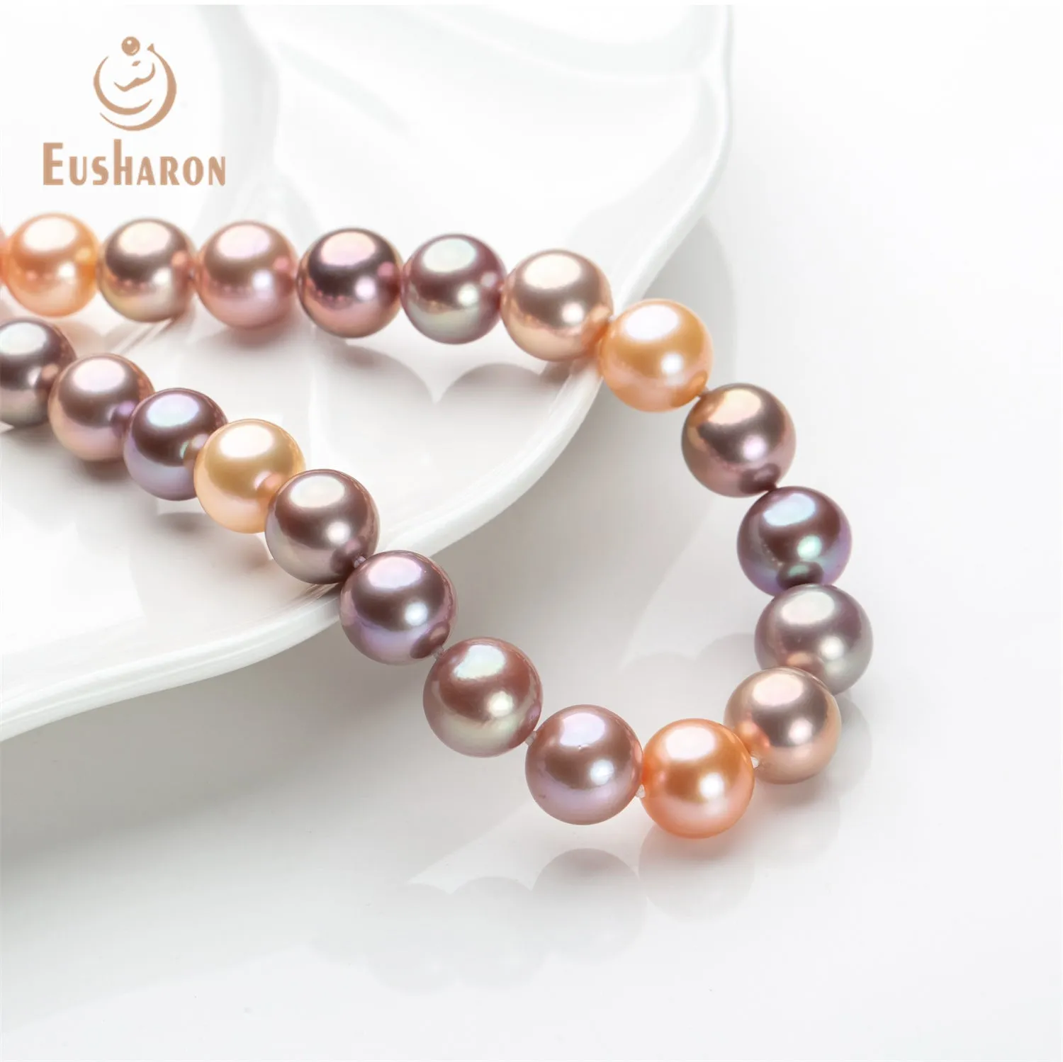 10-14mm AAA Mixed Colors Round Edison Pearl Necklace