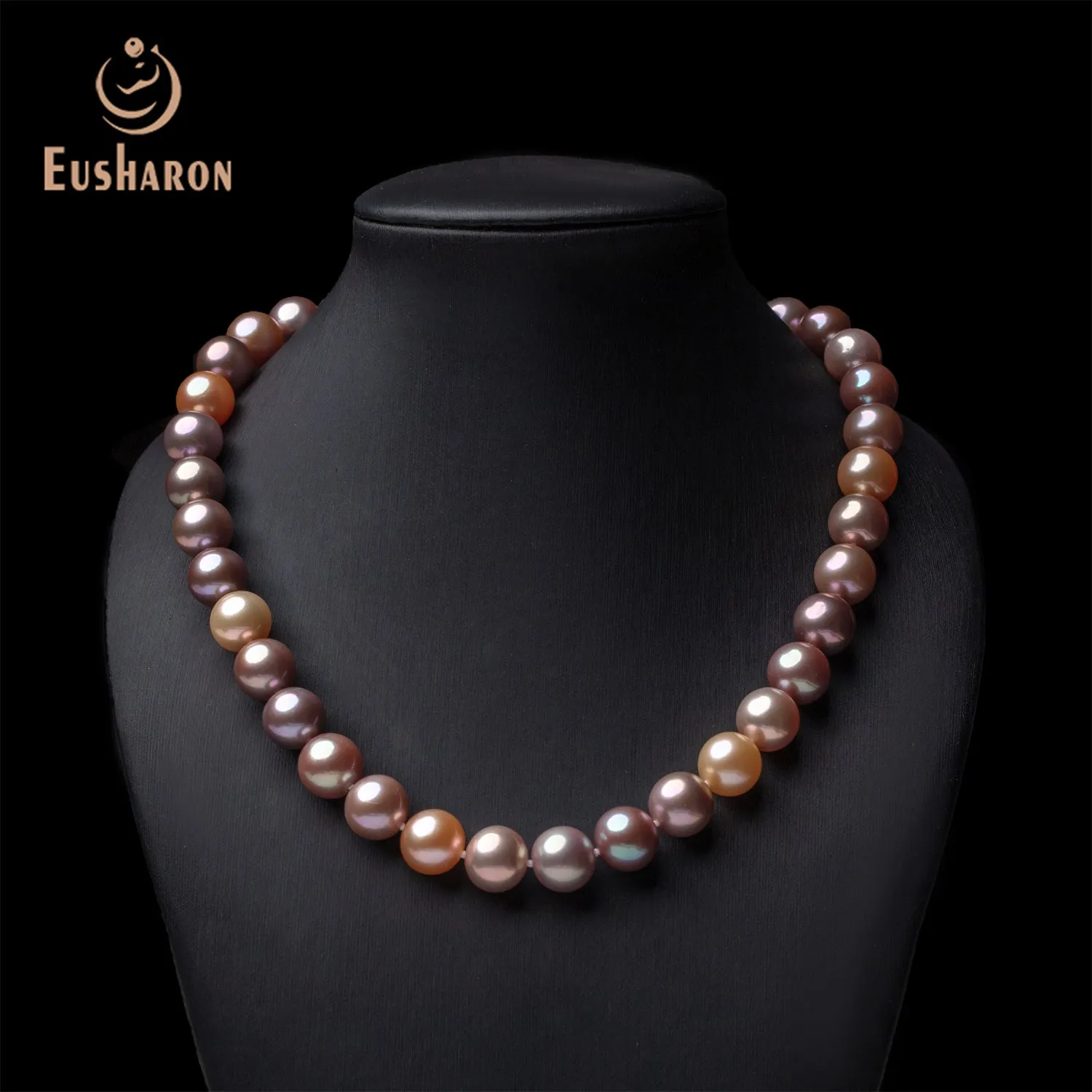 10-14mm AAA Mixed Colors Round Edison Pearl Necklace