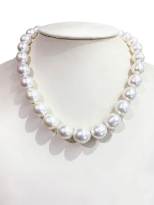 12mm-16mm White South Sea Pearl strand with 14kt White Gold ball clasp.