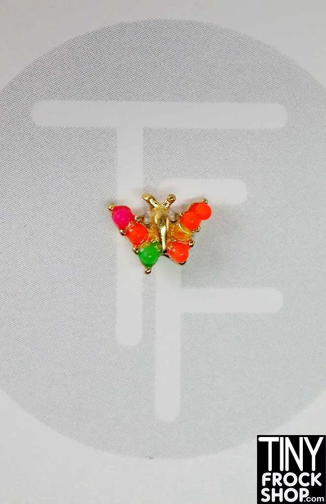 12" Fashion Doll Neon Butterfly Magnetic Brooch by Pam Maness