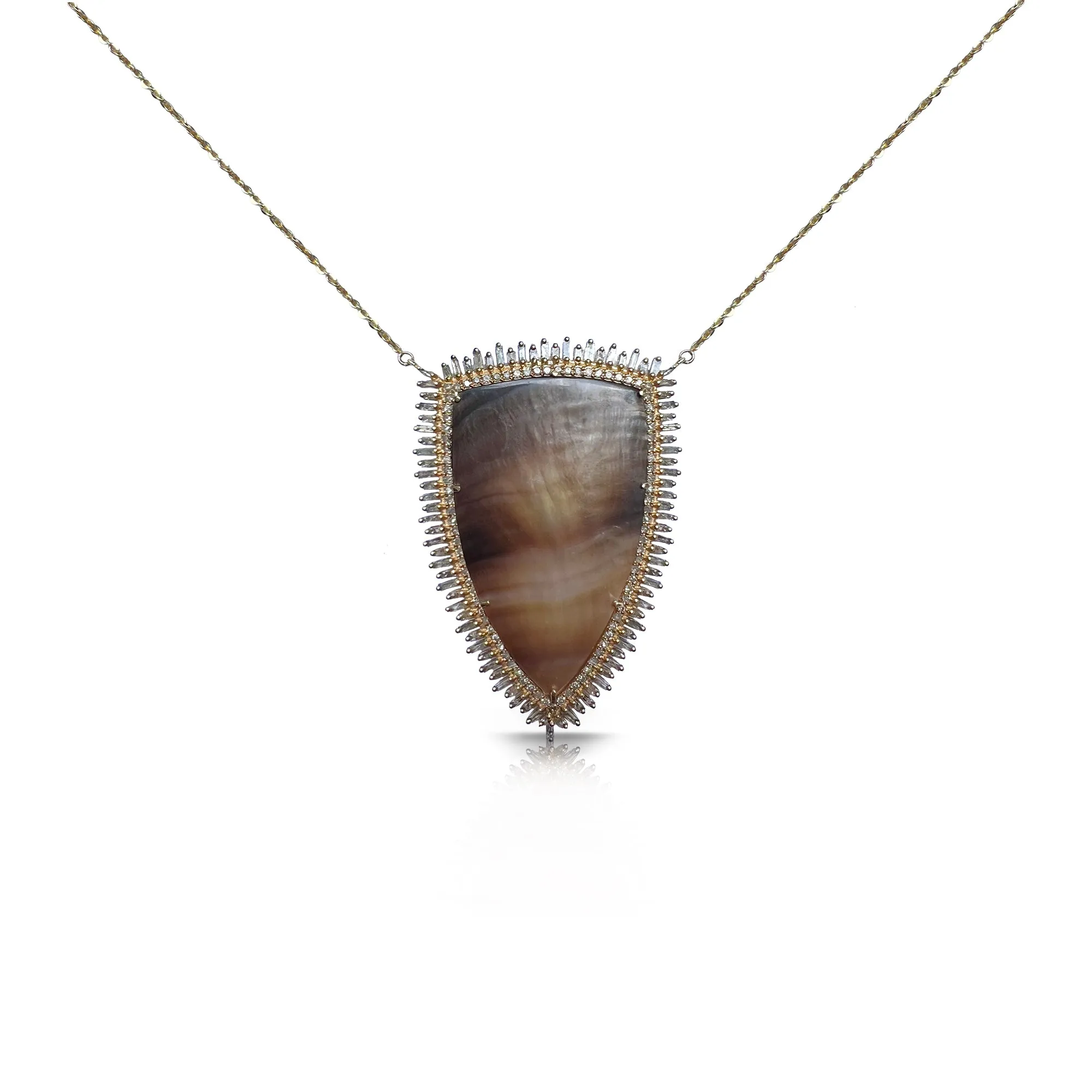 14k Diamond and Mother of Pearl Necklace