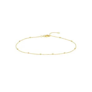 14K Gold Ball Anklet