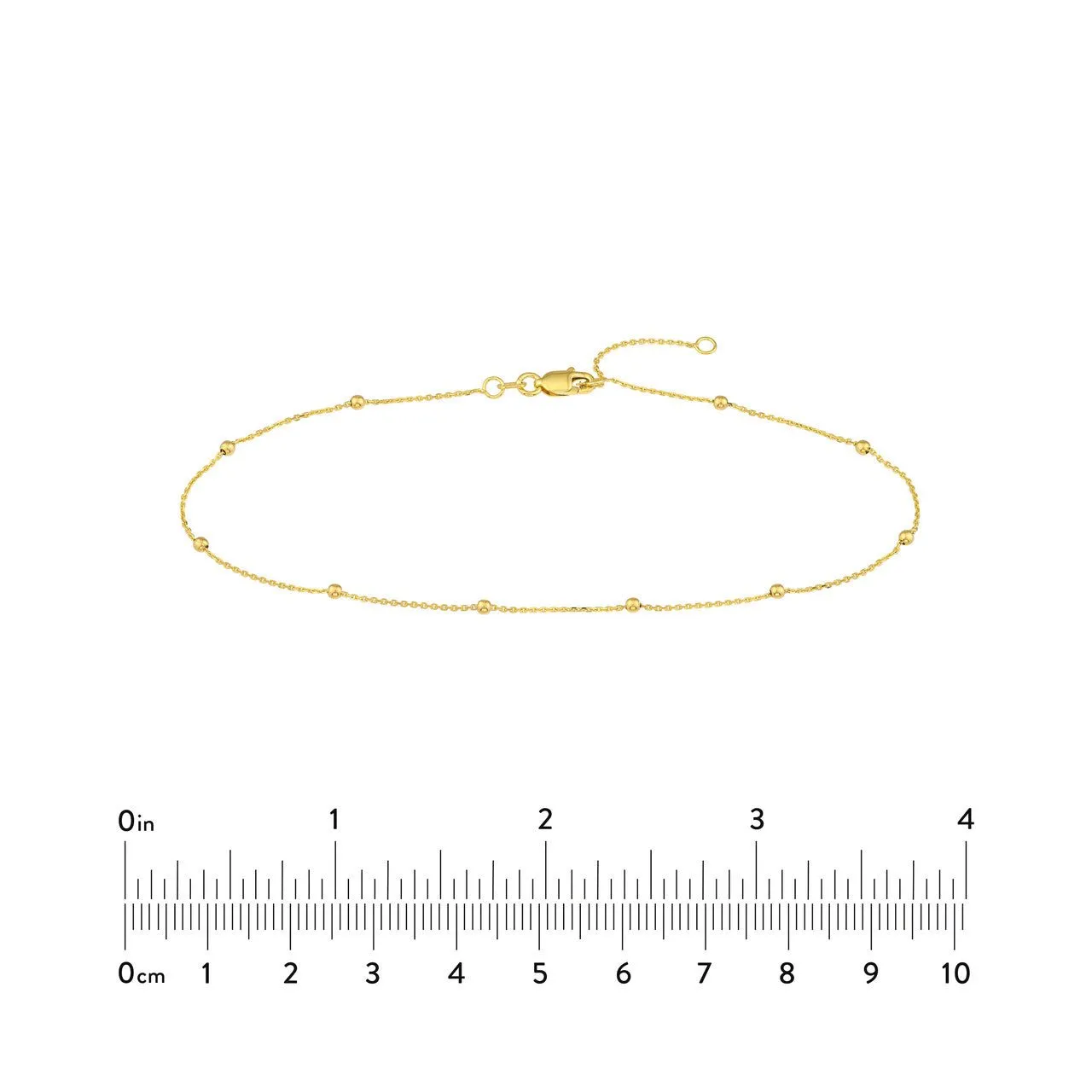 14K Gold Ball Anklet