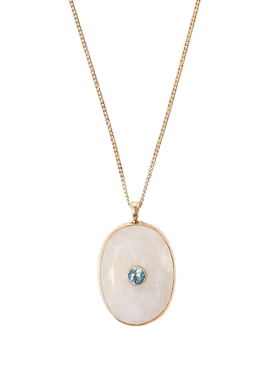 14k Moonstone Seed Necklace