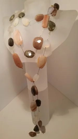 14K Multi Moonstone Necklace