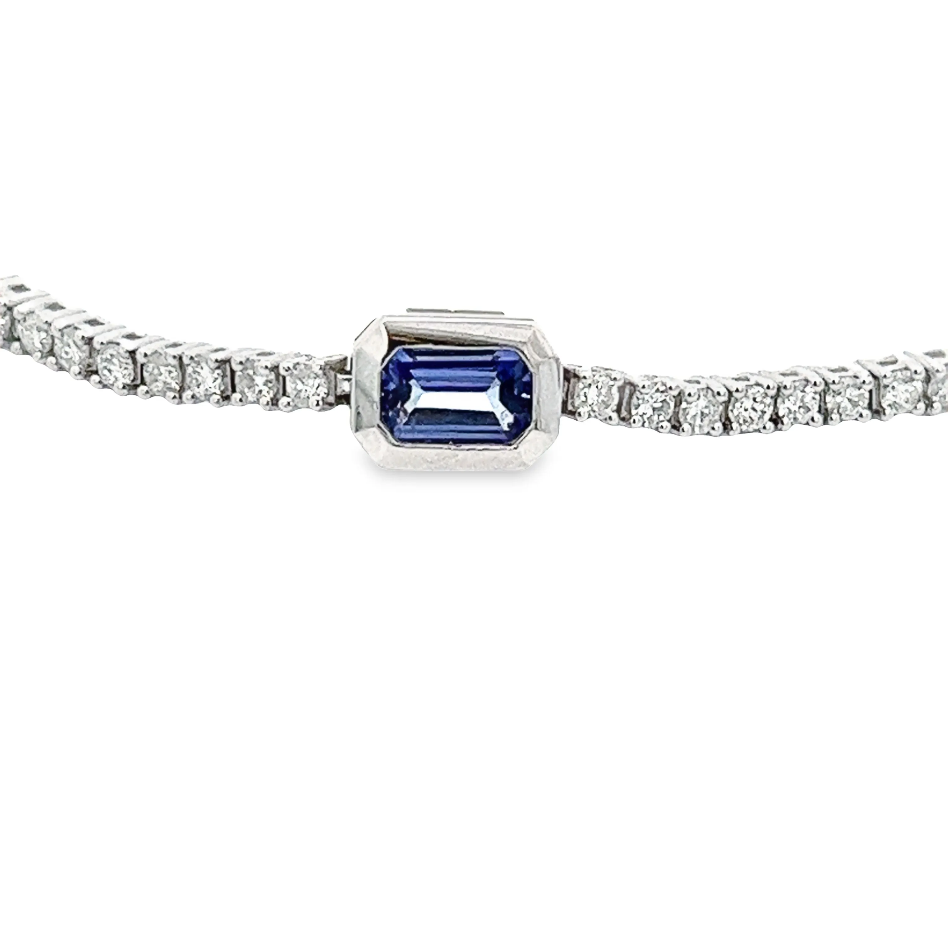 14k White Gold Diamond & Tanzanite Bracelet