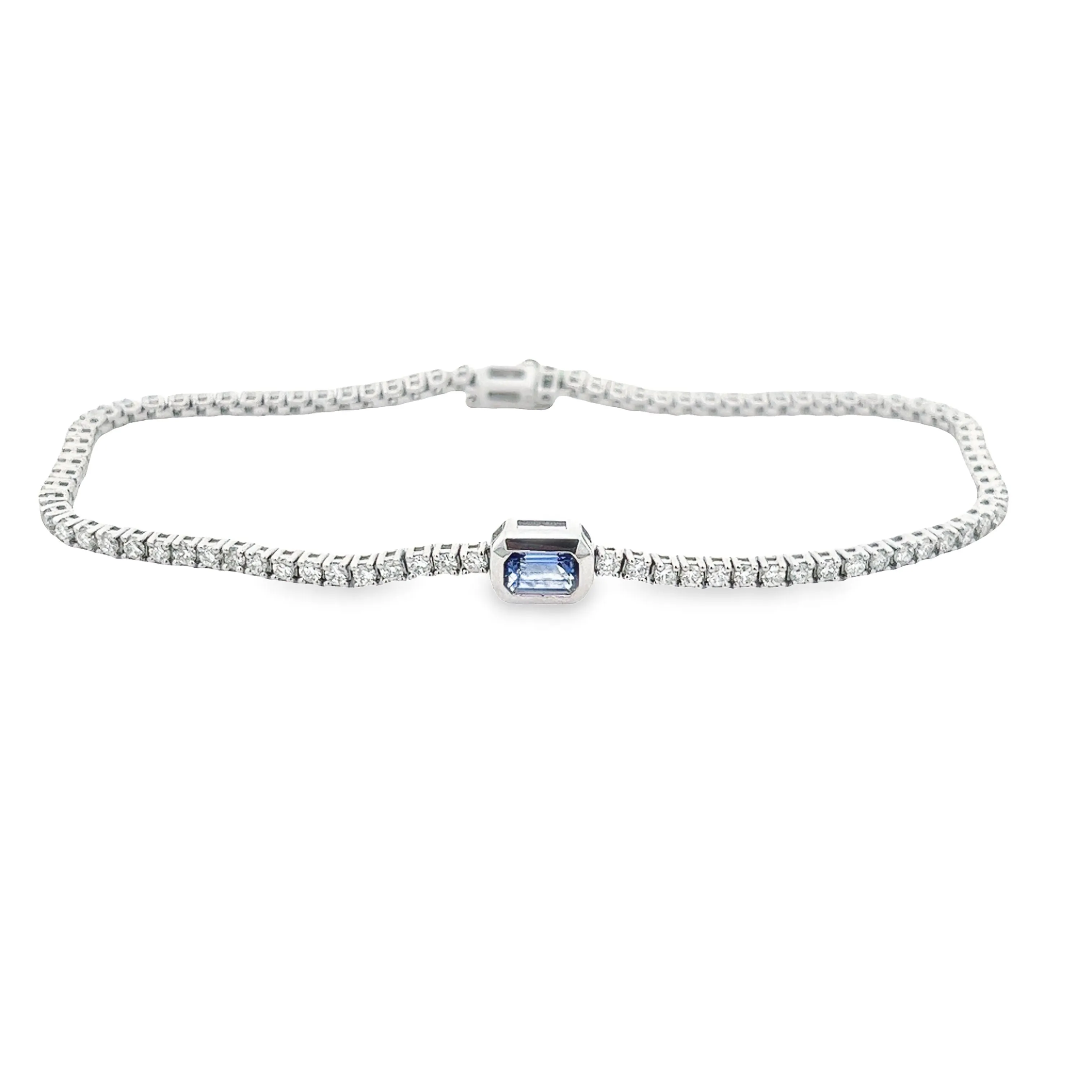 14k White Gold Diamond & Tanzanite Bracelet