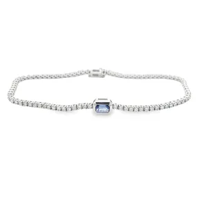 14k White Gold Diamond & Tanzanite Bracelet