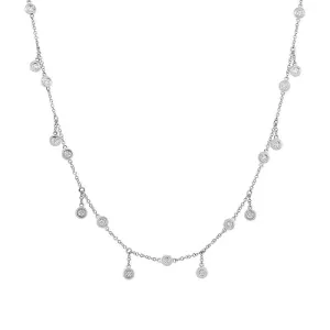 14k White Gold Diamond Shaker Necklace - 1.85ct V0044