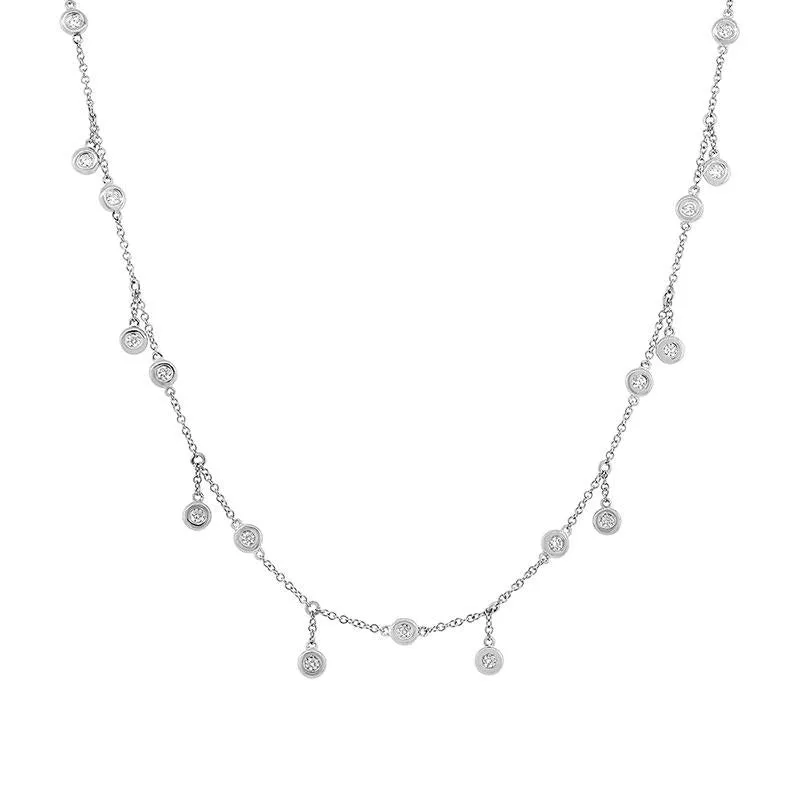 14k White Gold Diamond Shaker Necklace - 1.85ct V0044