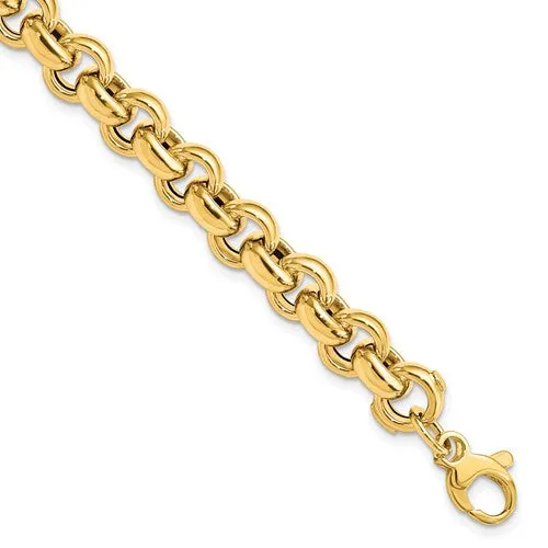 14k Yellow Gold Rolo Link Bracelet 7.5 inches LF839-7.5