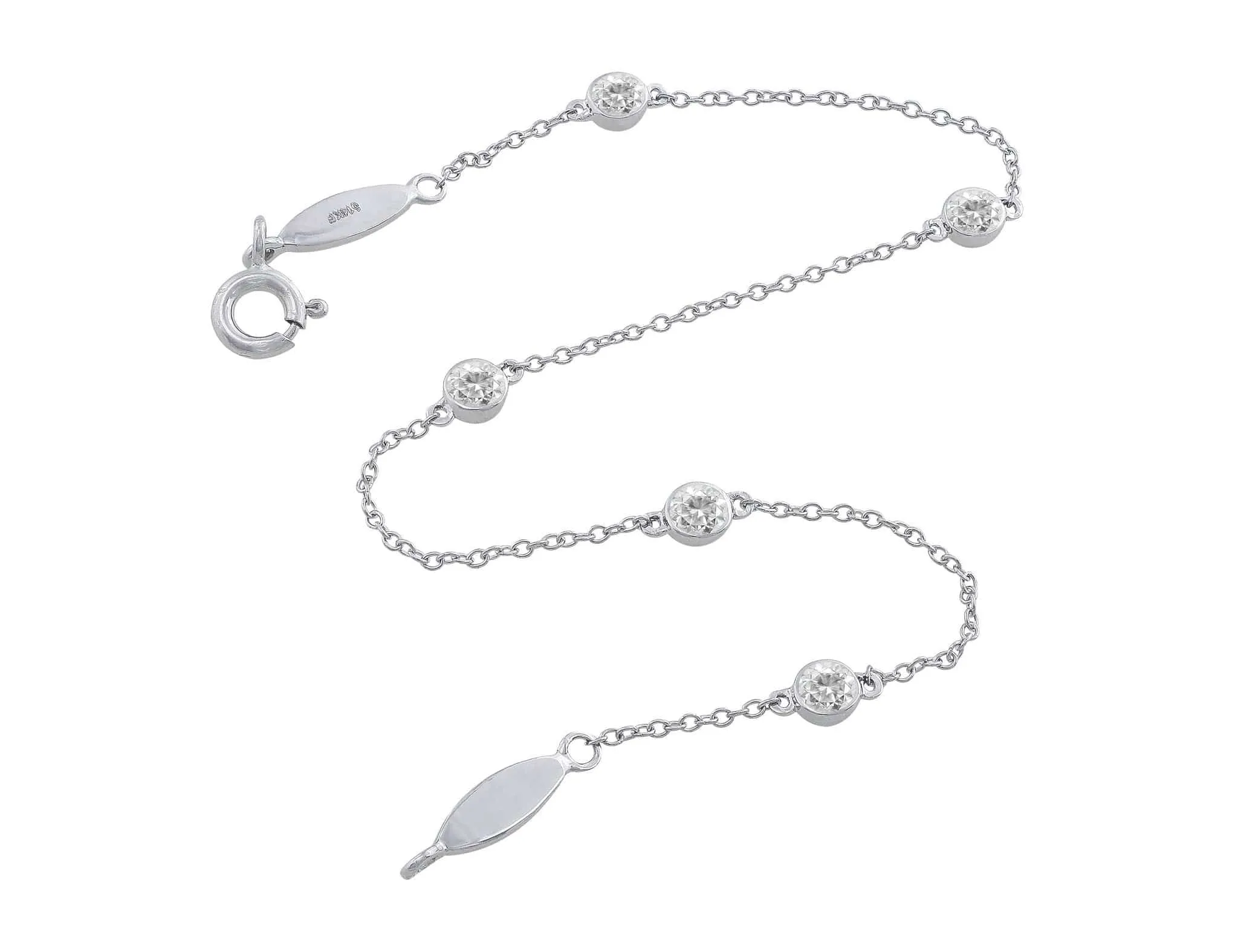 14kt White Gold .33ctw Five Diamond Bracelet
