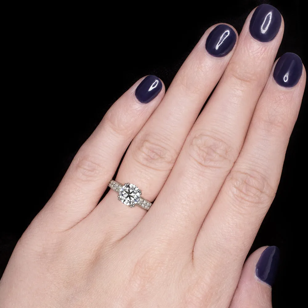1.5ct GIA CERTIFIED G SI1 DIAMOND ENGAGEMENT RING VINTAGE STYLE ENGRAVED NATURAL