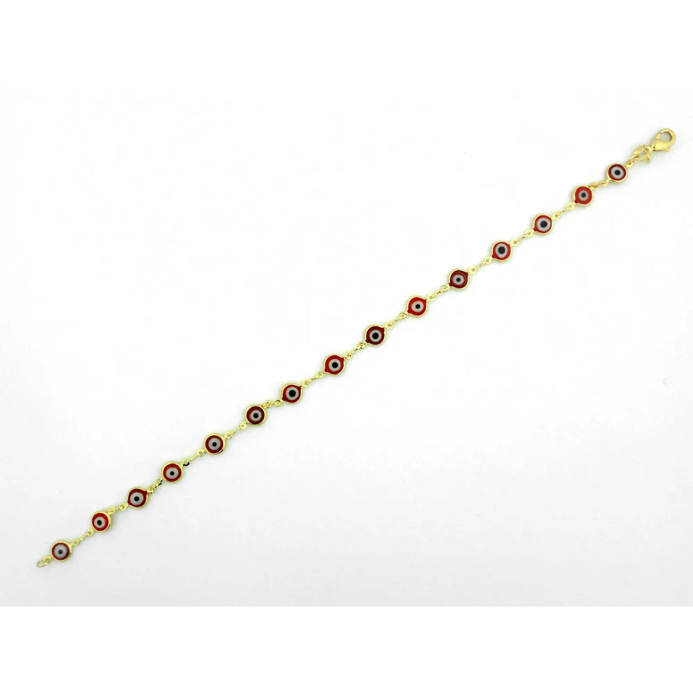 18k Gold Fill Red Evil Eye Anklet