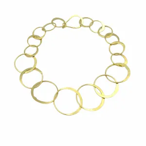 18k Gold Link Bracelet Hand-forged 7"