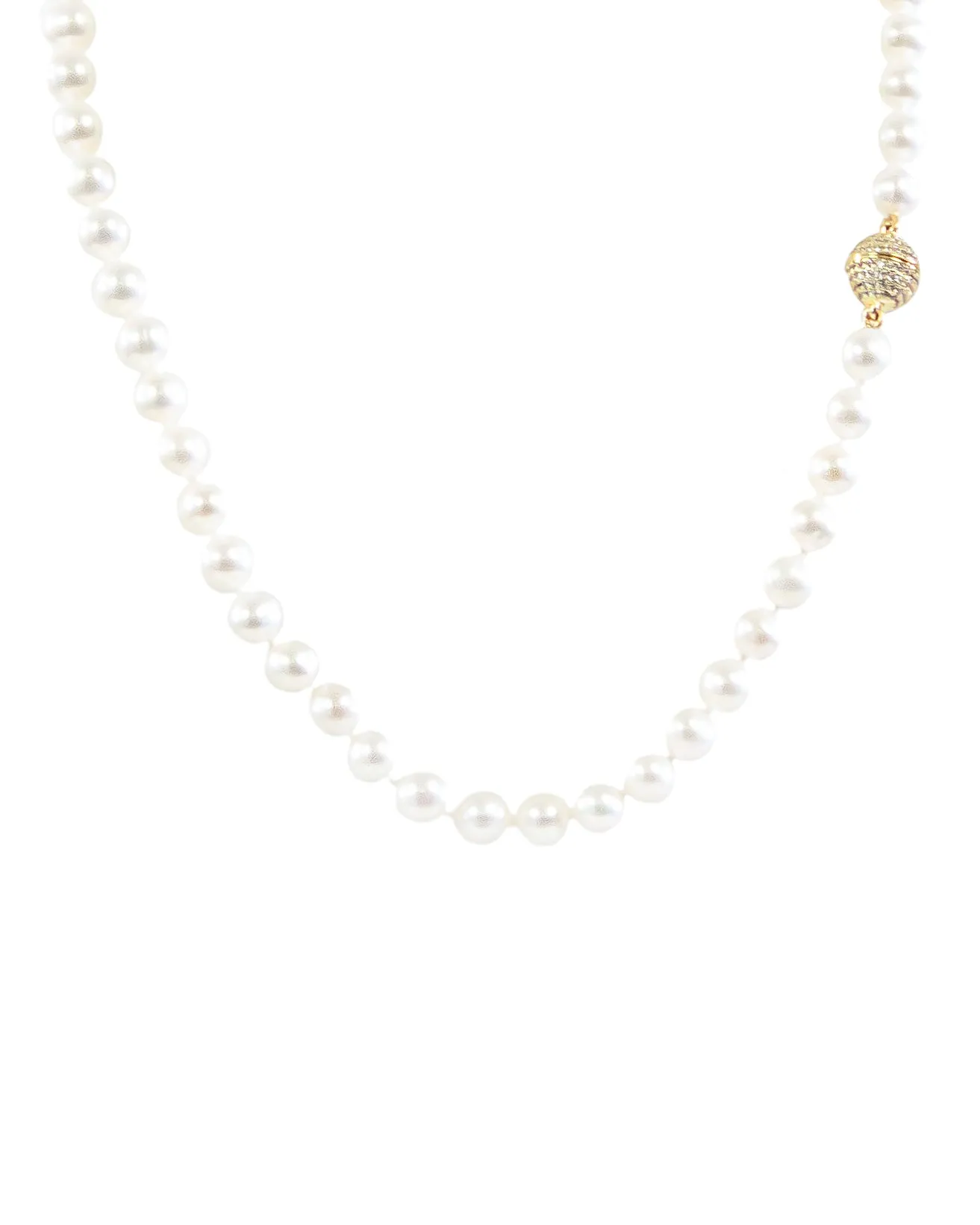 18" Long White Freshwater Pearl Strand with Gold Clasp