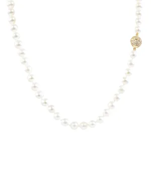 18" Long White Freshwater Pearl Strand with Gold Clasp