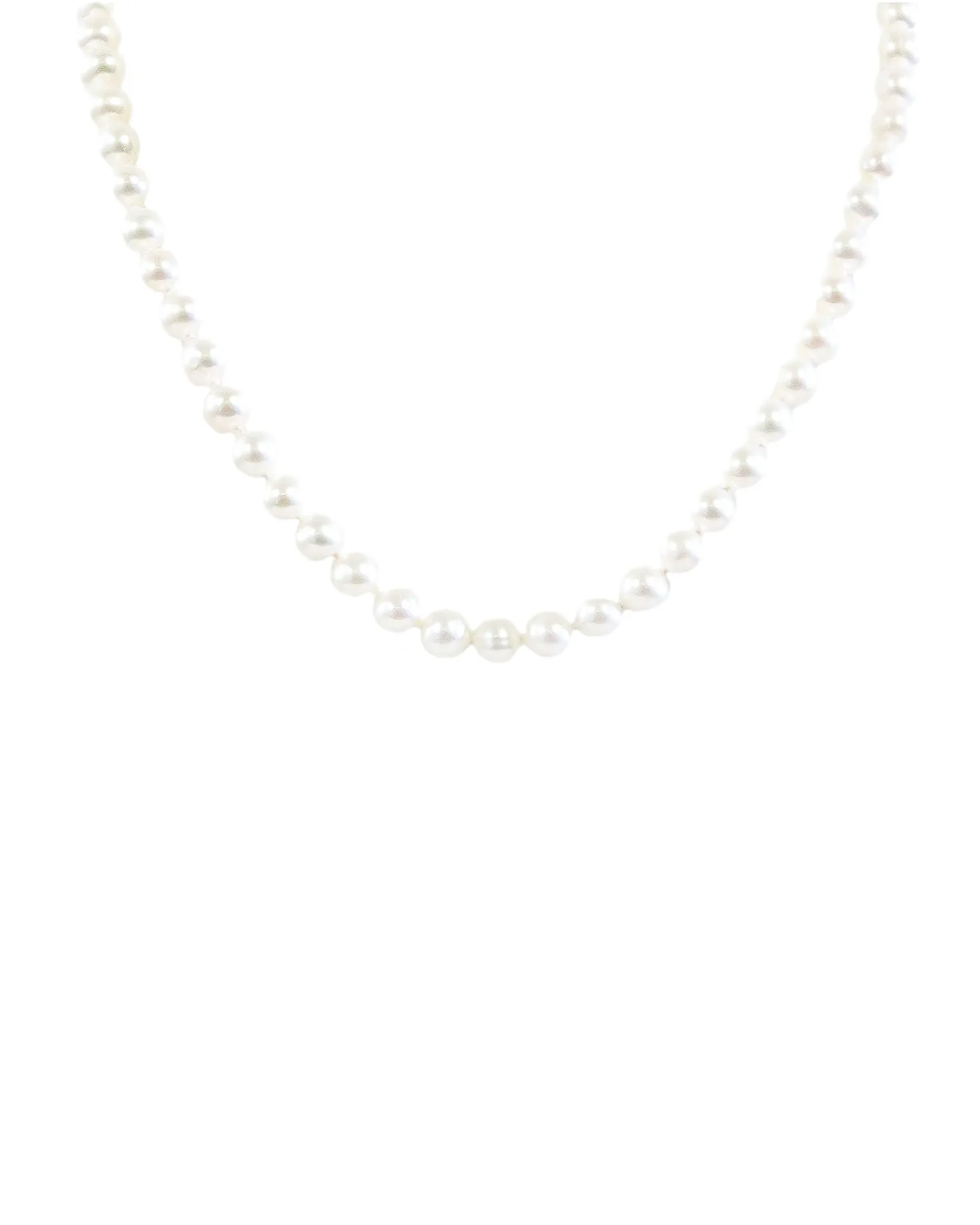 18" Long White Freshwater Pearl Strand with Gold Clasp