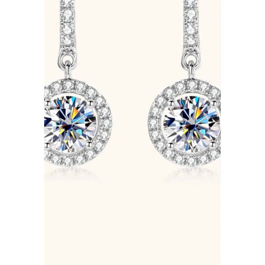 2 Carat Moissanite 925 Sterling Silver Drop Earrings