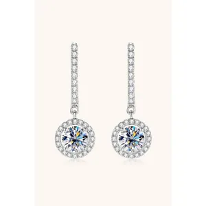 2 Carat Moissanite 925 Sterling Silver Drop Earrings