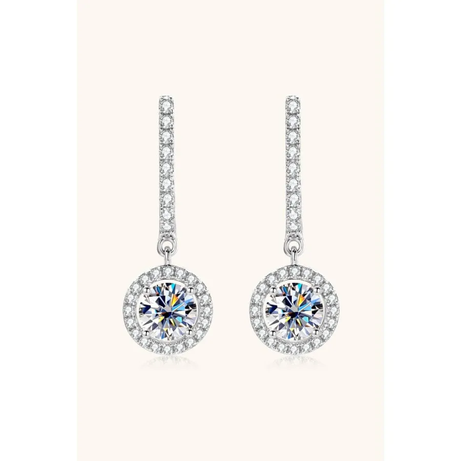2 Carat Moissanite 925 Sterling Silver Drop Earrings