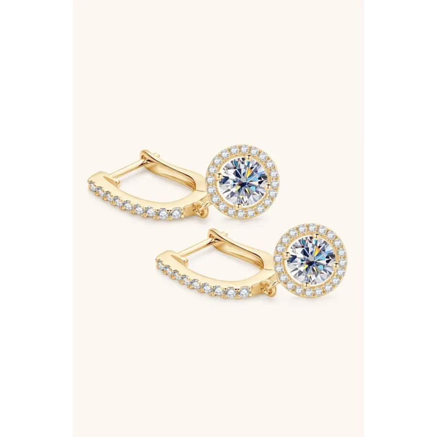 2 Carat Moissanite 925 Sterling Silver Drop Earrings