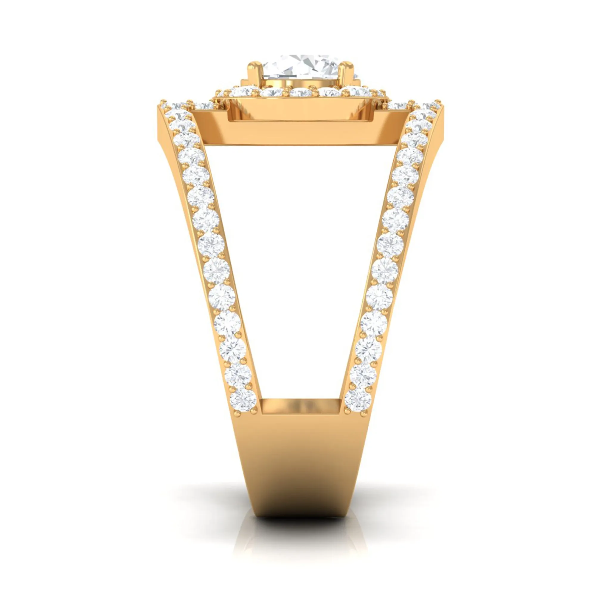 2 CT Moissanite Designer Double Band Ring in Gold