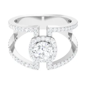 2 CT Moissanite Designer Double Band Ring in Gold