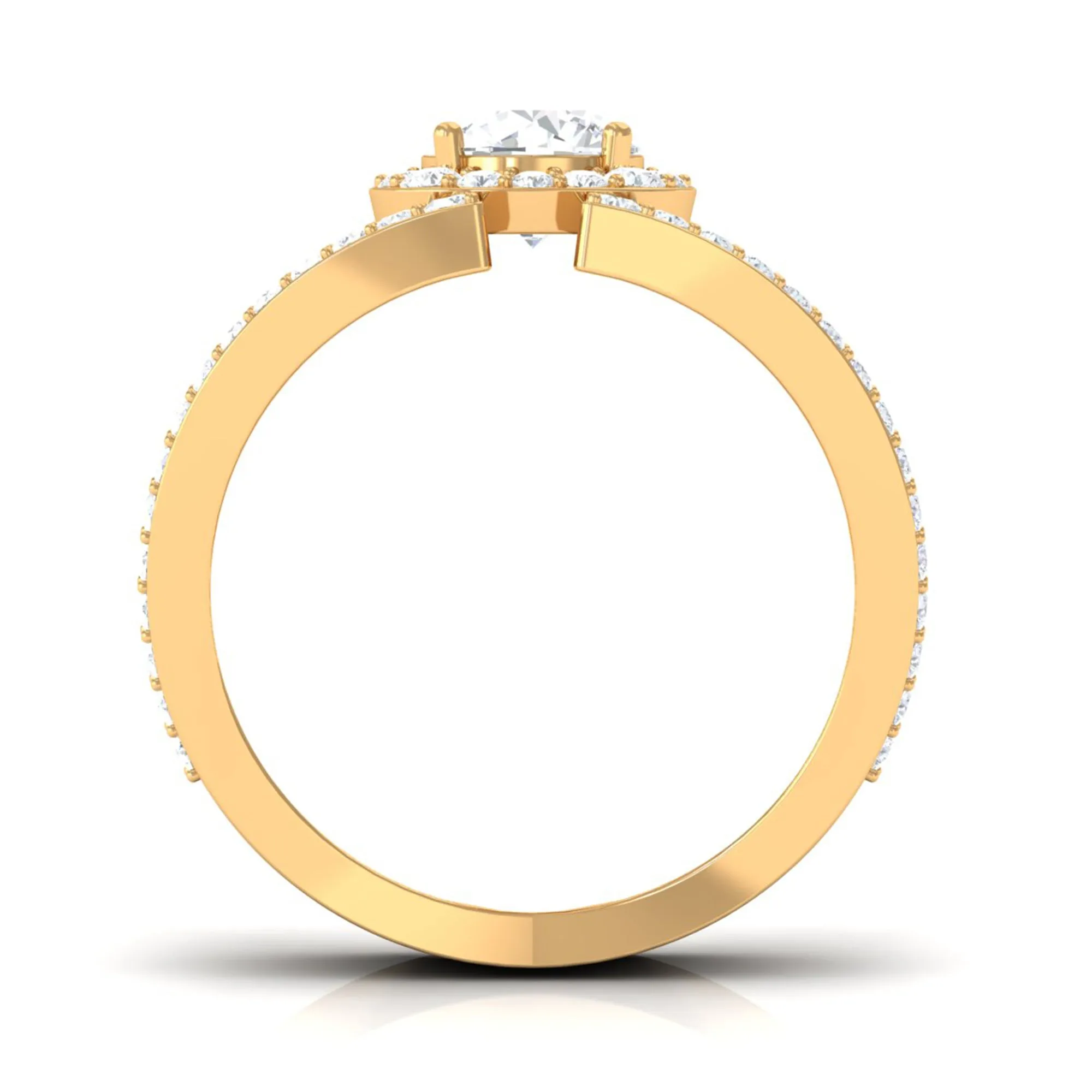 2 CT Moissanite Designer Double Band Ring in Gold