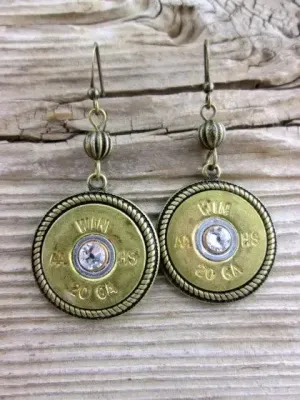20 Gauge Thin Brass Shotgun Bullet Earrings