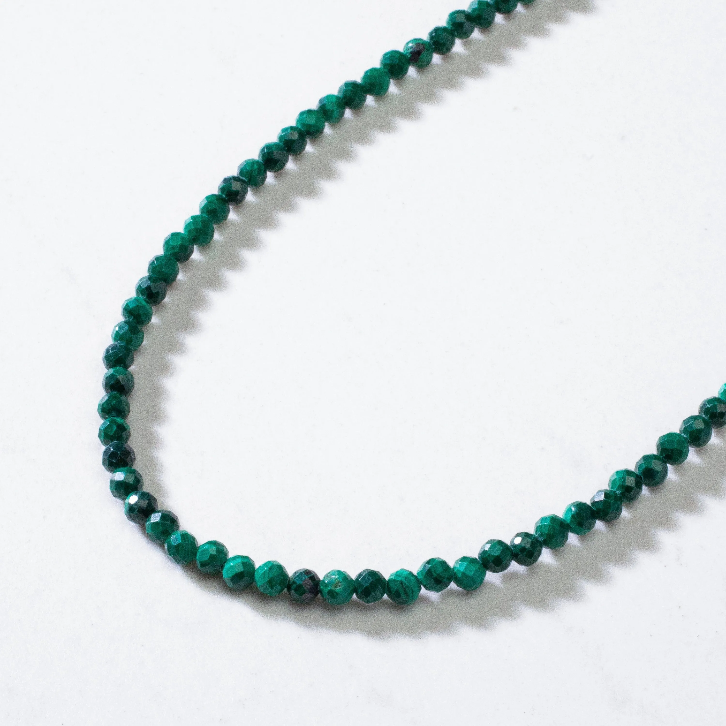 3mm Malachite Faceted 31" Necklace / Multi Wrap Bracelet