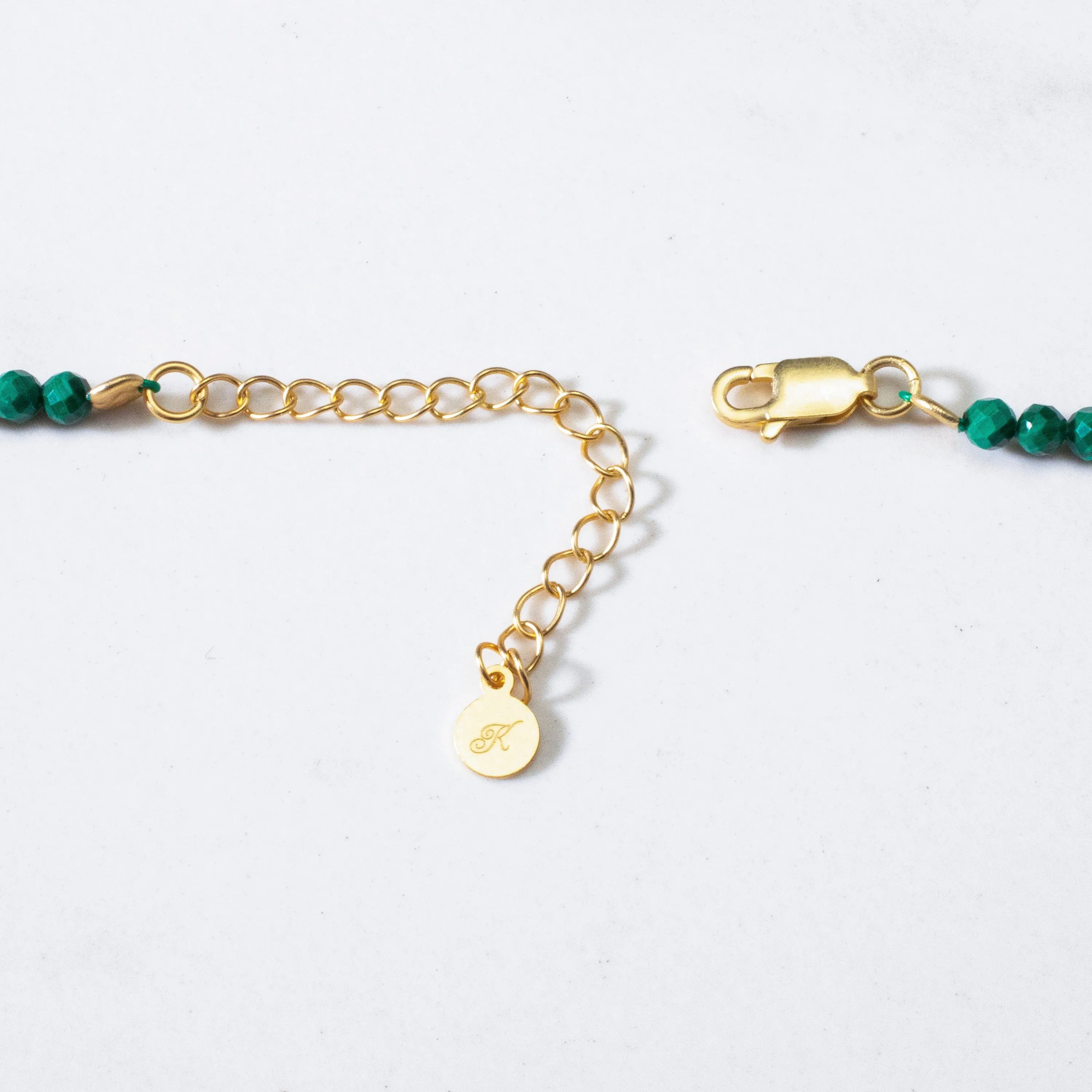 3mm Malachite Faceted 31" Necklace / Multi Wrap Bracelet