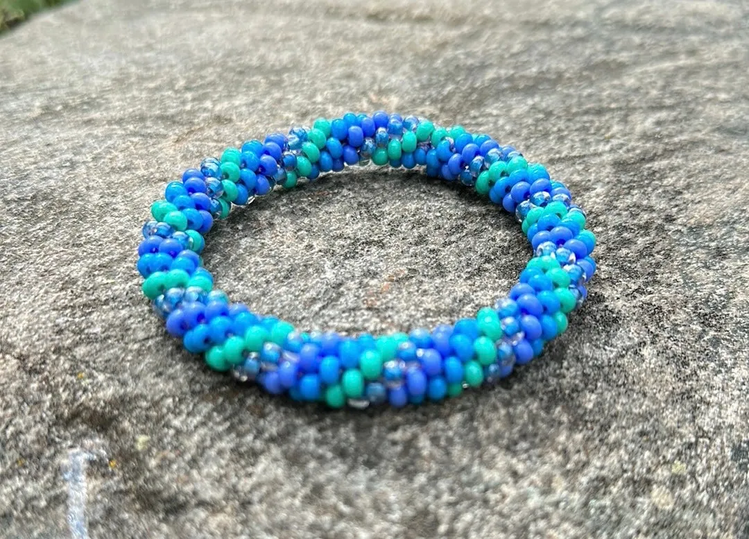 4 color twist crocheted bracelet