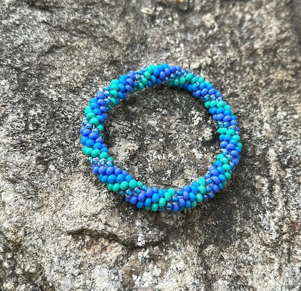 4 color twist crocheted bracelet