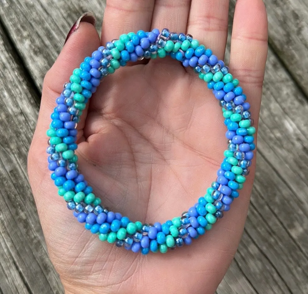 4 color twist crocheted bracelet