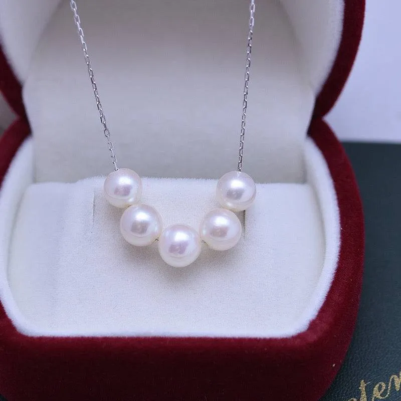 6-7mm Smile White Freshwater Pearl Necklace