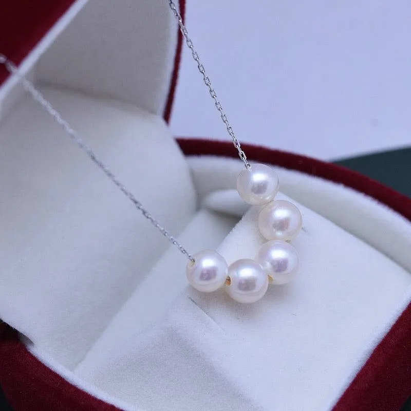 6-7mm Smile White Freshwater Pearl Necklace