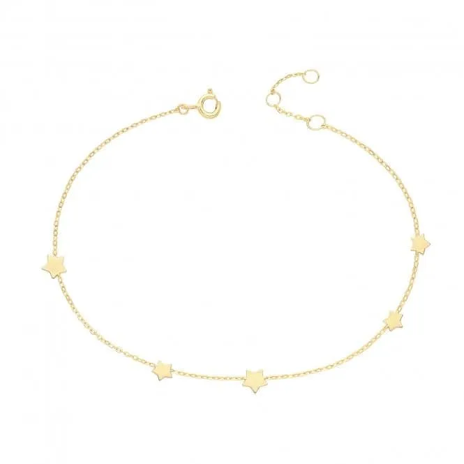 9ct Yellow Gold Star Bracelet BR659