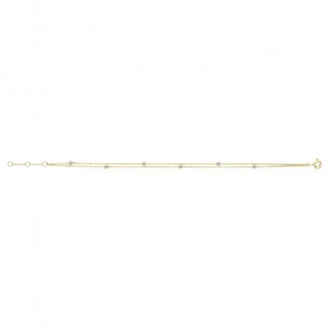 9ct Yellow Gold Zirconia Bracelet BR639