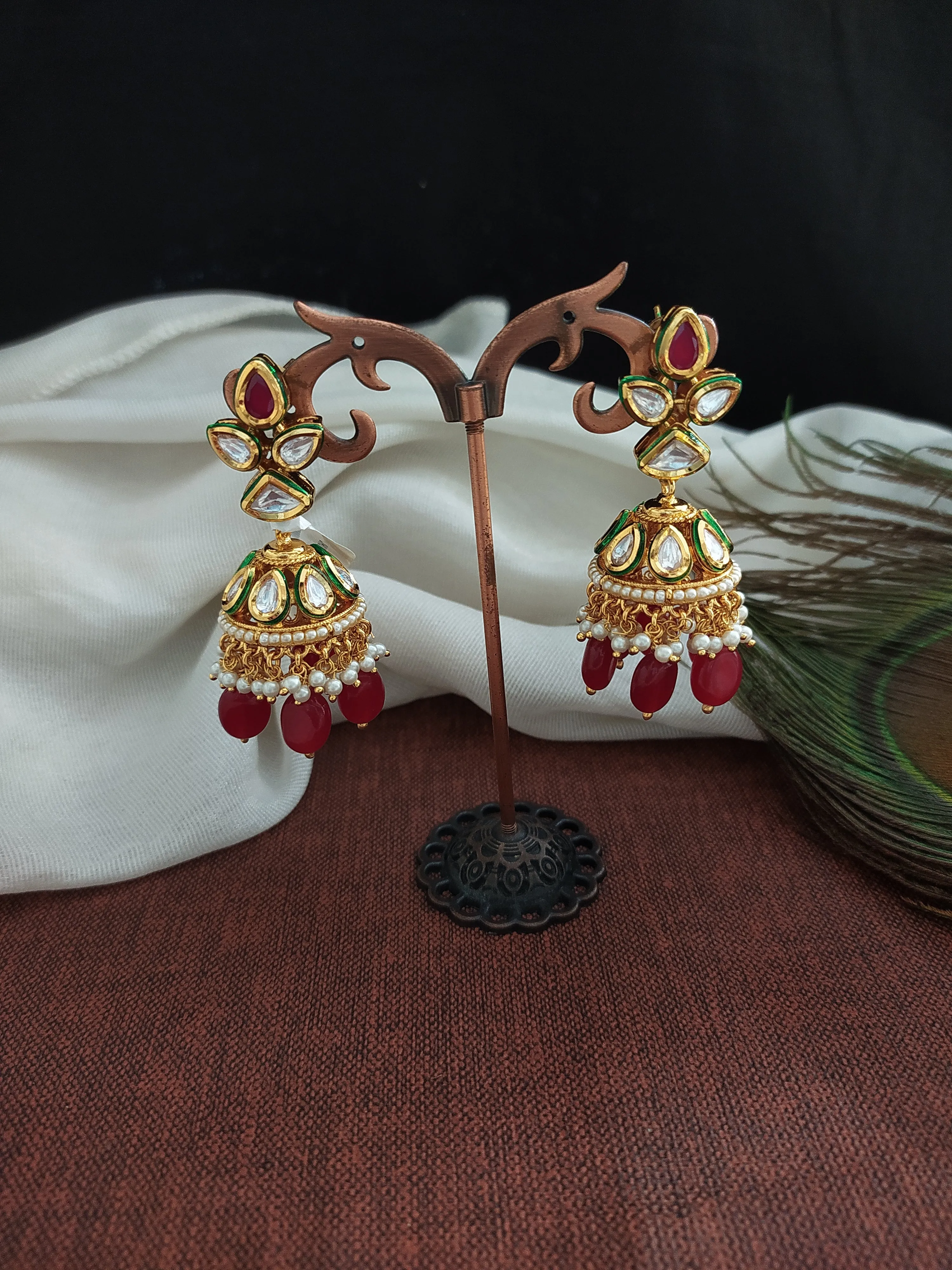 Adorable Kundan Stone Jhumki
