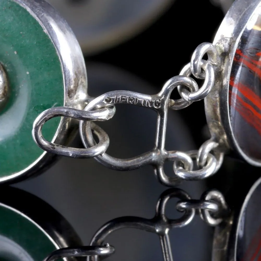 Antique Victorian Scottish Agate Golfers Bracelet Circa 1860 Carnoustie Scotland